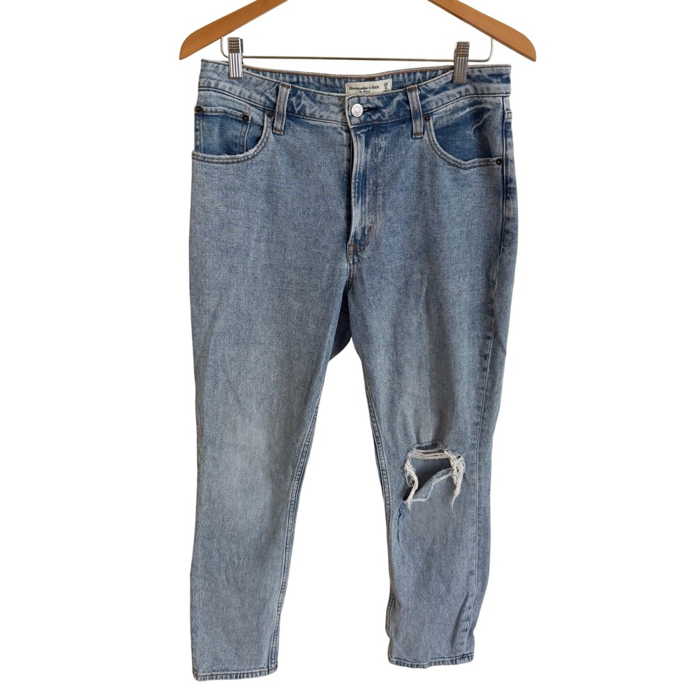 Abercrombie & Fitch Curve Love High Rise Skinny Jeans 28 6s Light Wash Denim